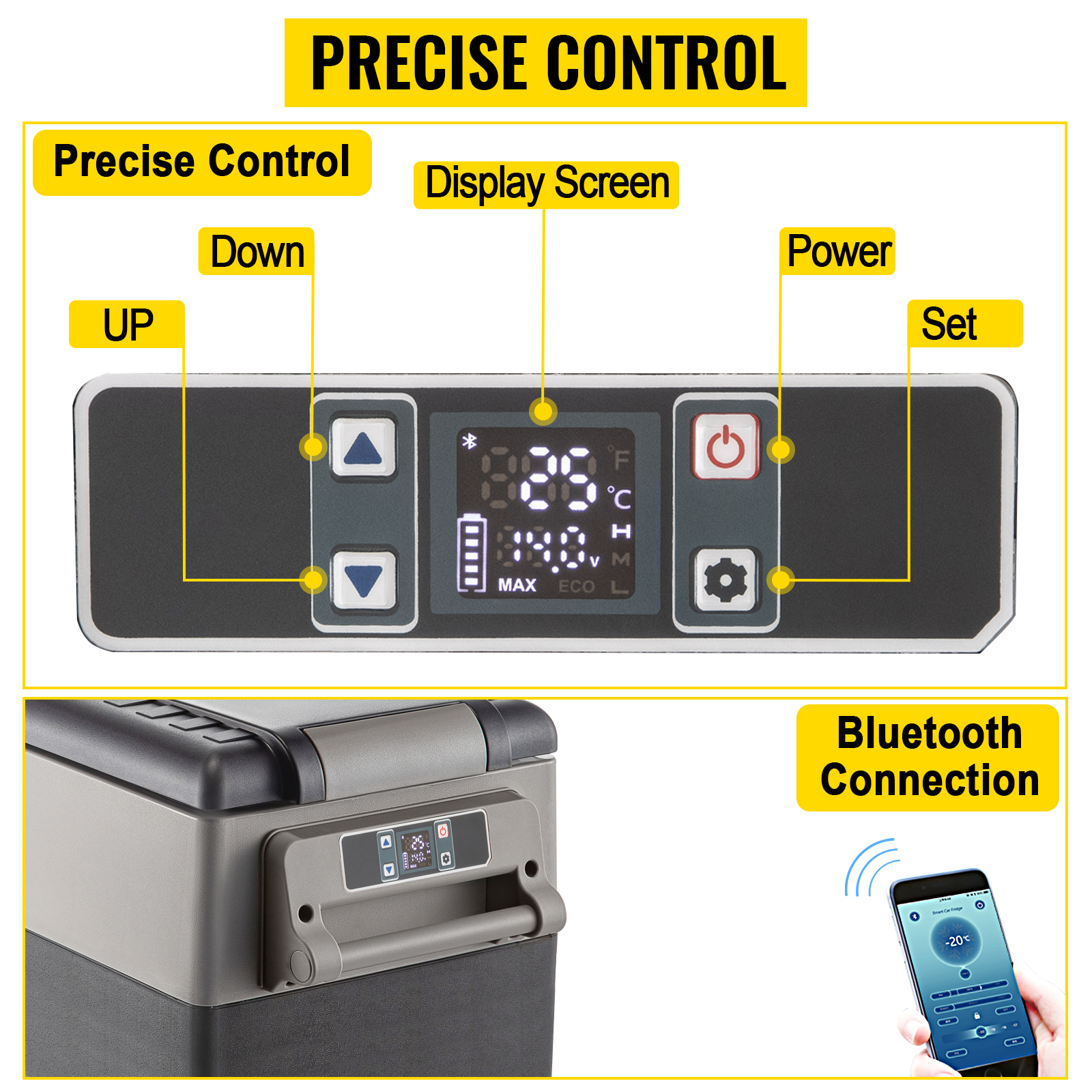 SucceBuy 20L 22L 35L 45L 55L Car Refrigerator Mini Fridge Freezer