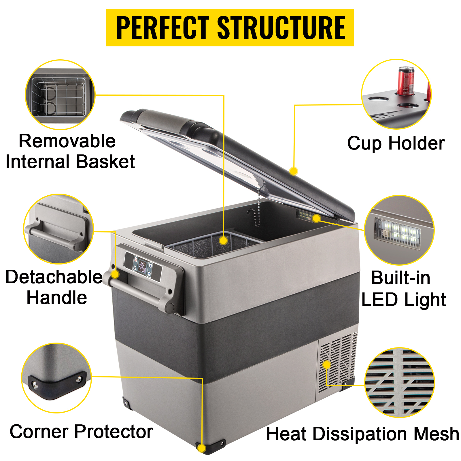 SucceBuy 20L 22L 35L 45L 55L Car Refrigerator Mini Fridge Freezer